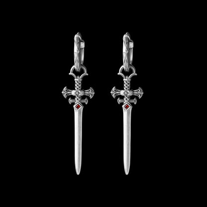 Crimson Sovereign Earrings in Ox.Silver