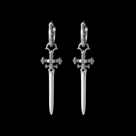 Crimson Sovereign Earrings in Ox.Silver