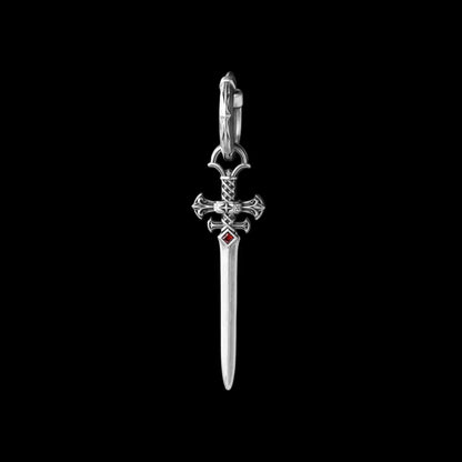Crimson Sovereign Earrings in Ox.Silver