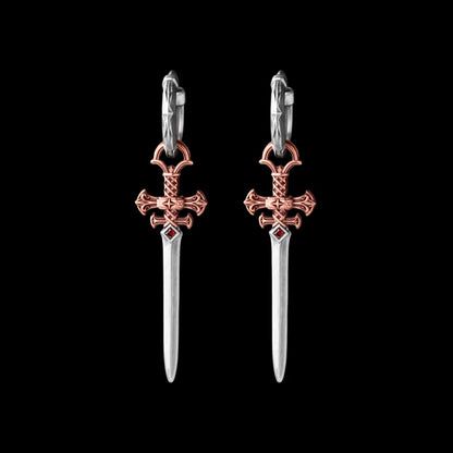 Crimson Sovereign Earrings in Ox.Silver & Copper