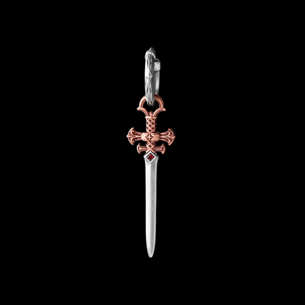 Crimson Sovereign Earrings in Ox.Silver & Copper