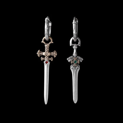 Crimson Sovereign Earrings in Ox.Silver & Brass