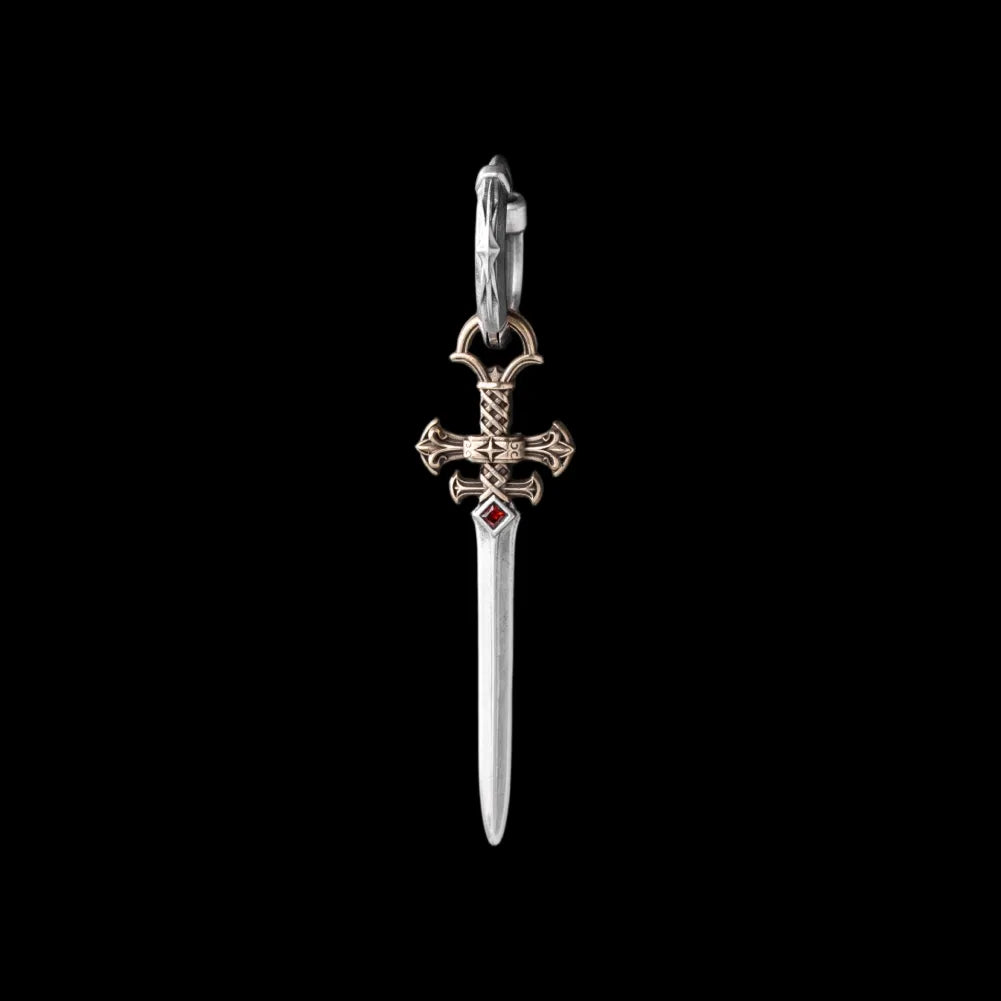 Crimson Sovereign Earrings in Ox.Silver & Brass
