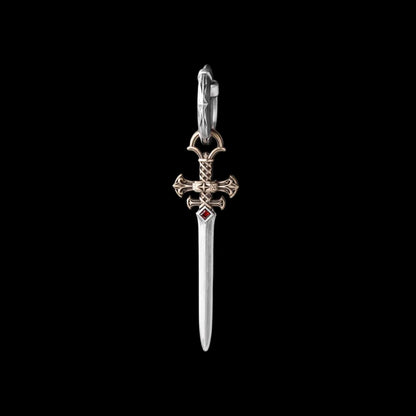 Crimson Sovereign Earrings in Ox.Silver & Brass