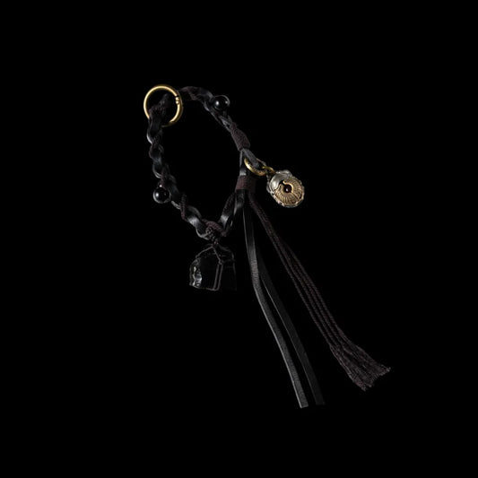 Crystal Braided Leather Keychain