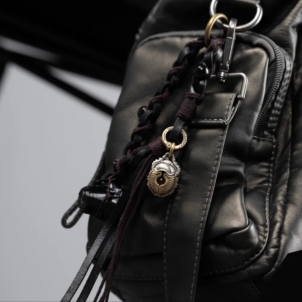 Crystal Braided Leather Keychain