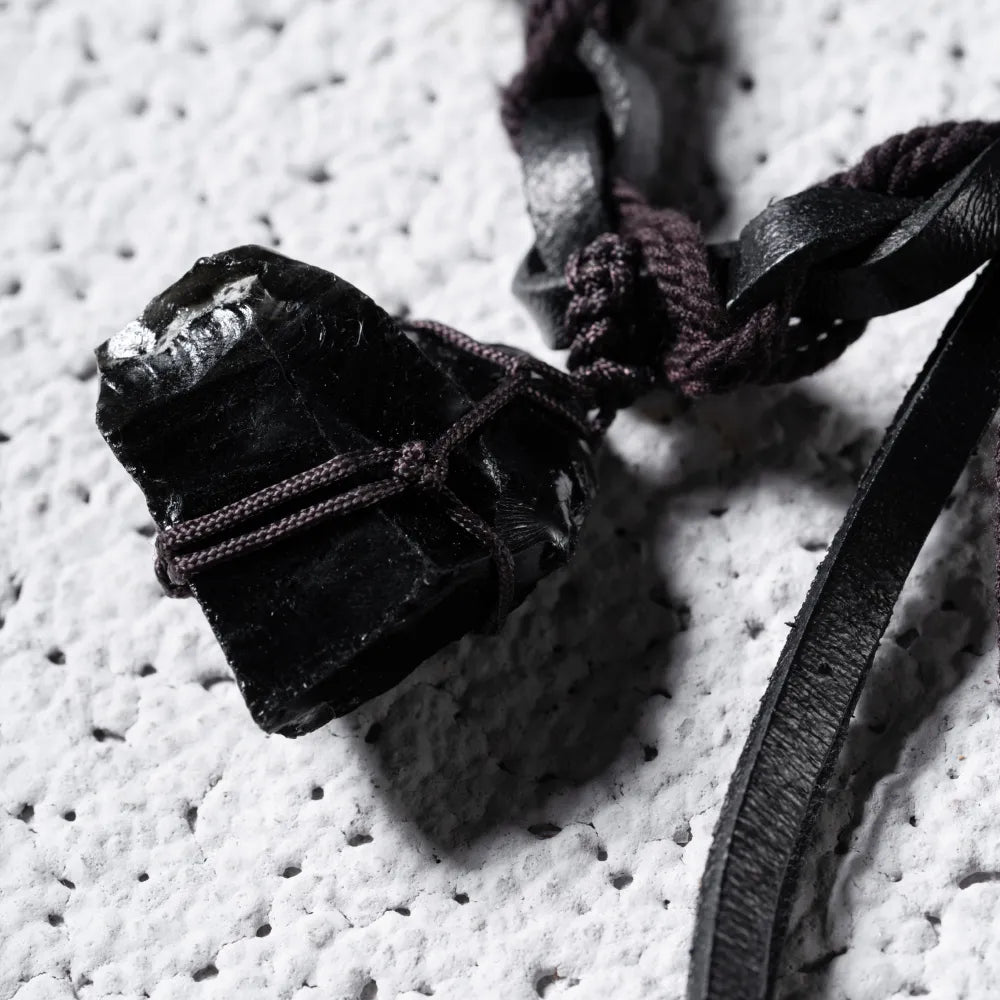 Crystal Braided Leather Keychain