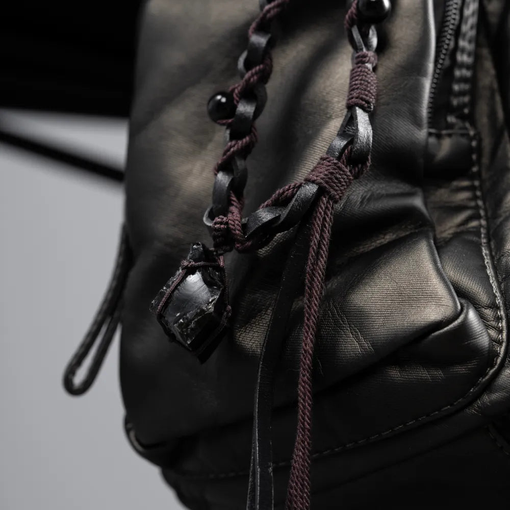 Crystal Braided Leather Keychain