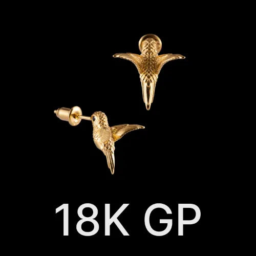 Hummingbird Earrings Gold Vermeil & Gemstone