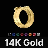 Amphisbaena Triple layer Ring 14K Gold & Gemstone