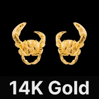 Crab Earrings 14K Gold