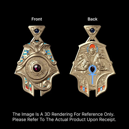 Customized 14K Gold Eye of Horus Spinner Pendant Details 01