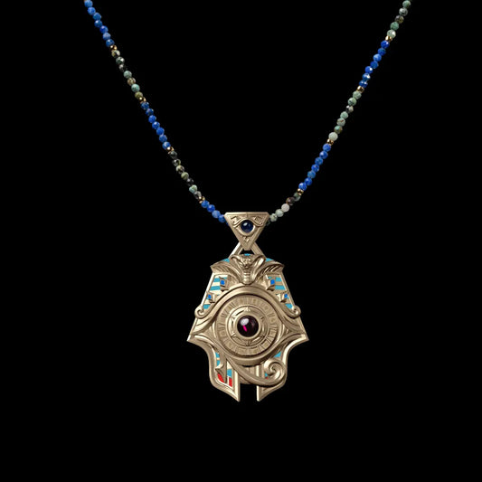 Customized 14K Gold Eye of Horus Spinner Pendant Details 04