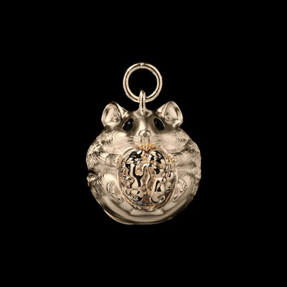 Customized 14K Gold Hamster Bell Details01