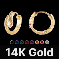 Hognose Snake Earrings 14K Gold & Gemstone