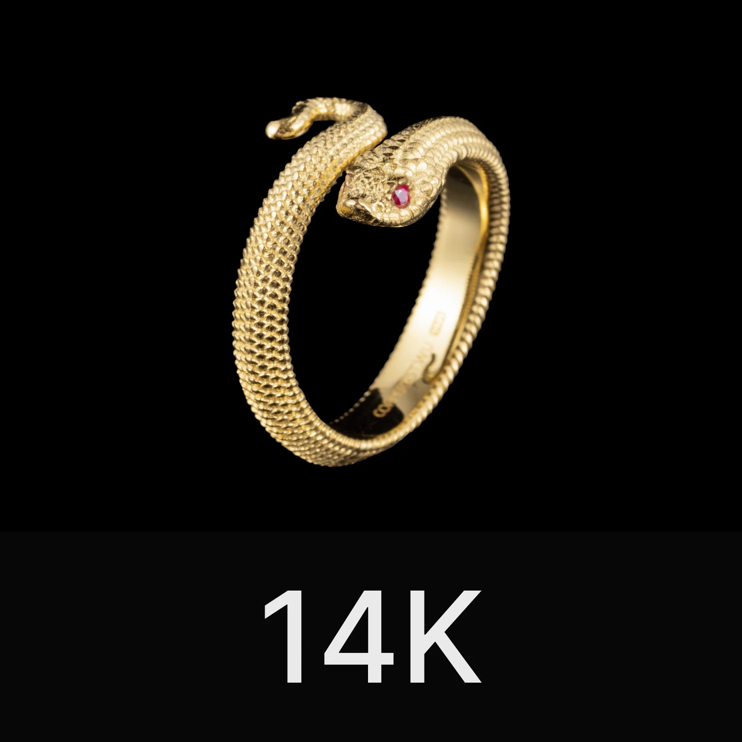 Hognose Snake Ring 14K Gold & Gemstone