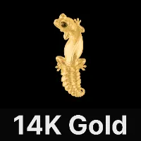 Knob Tail Gecko Fridge Magnets 14K Gold & Black Agate