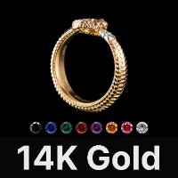 Ouroboros Ring 14K Gold & Gemstone