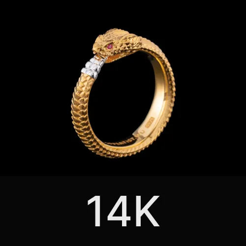 Ouroboros Ring 14K Gold & Gemstone