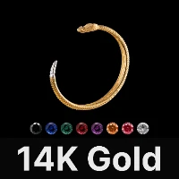 Rattlesnake Bracelet 14K Gold & Gemstone