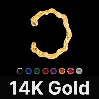 Snake Cuff Bracelet 14K Gold & Gemstone