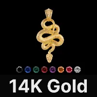 Snake Pendant 14K Gold & Gemstone