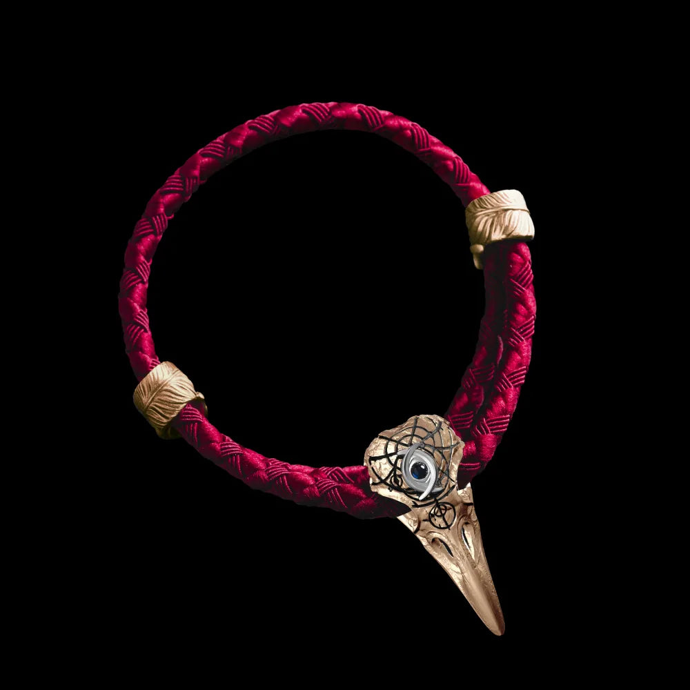 Raven Totem Rope Bracelet with Gemstone And Galaxy Engraving V33 ...