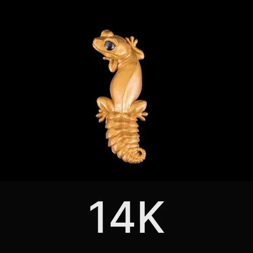 Knob Tail Gecko Fridge Magnets 14K Gold
