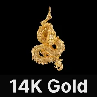 Dragon Pendant 14K Gold