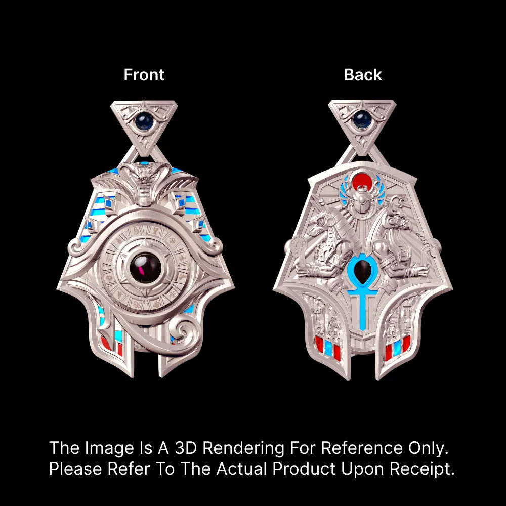 Customized 14K Rose Gold Eye of Horus Spinner Pendant Details 01