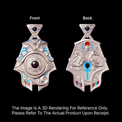 Customized 14K Rose Gold Eye of Horus Spinner Pendant Details 01