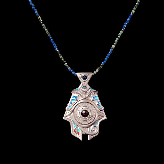Customized 14K Rose Gold Eye of Horus Spinner Pendant Details 04