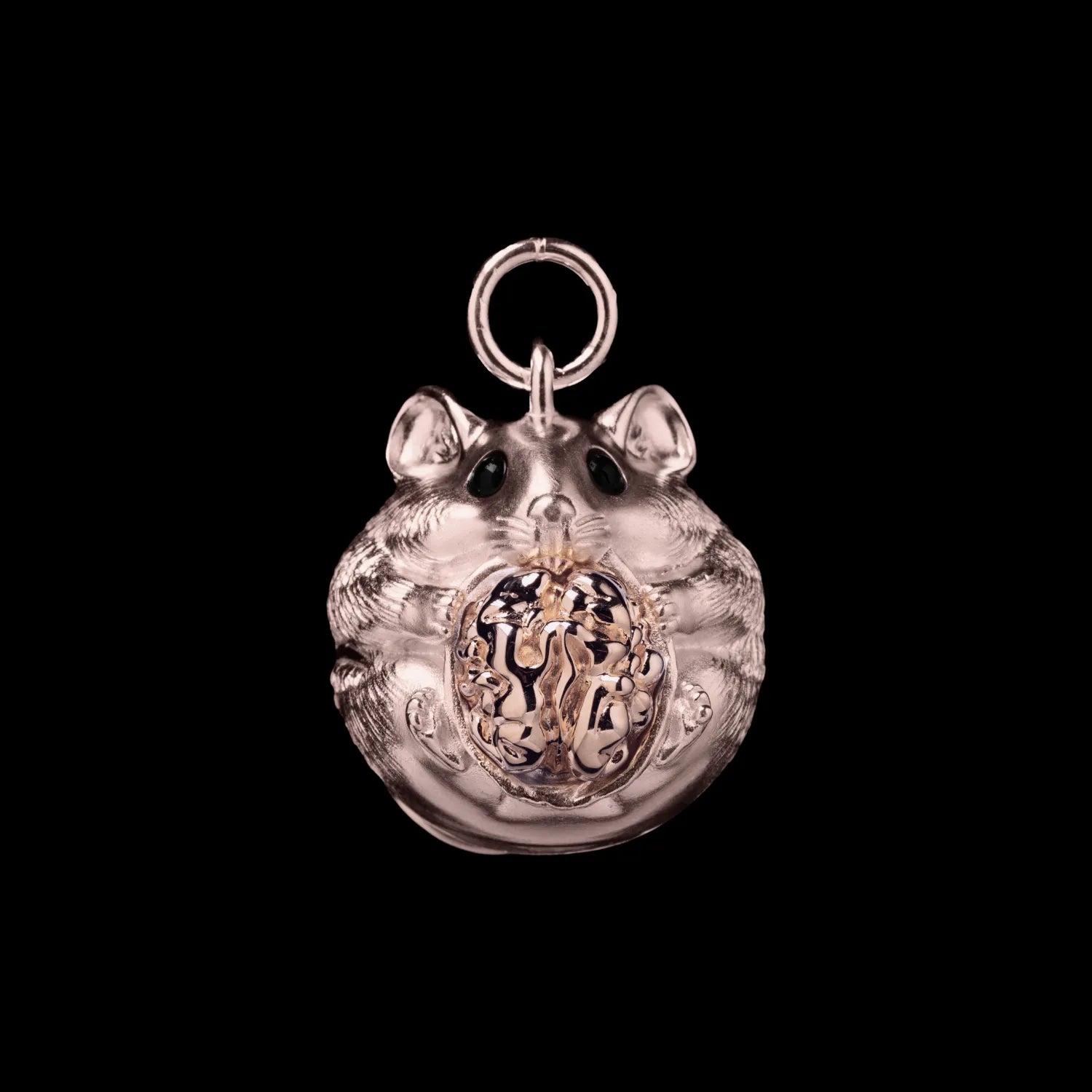 Customized 14K Rose Gold Hamster Bell Details01