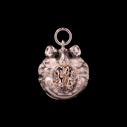 Customized 14K Rose Gold Hamster Bell Details01