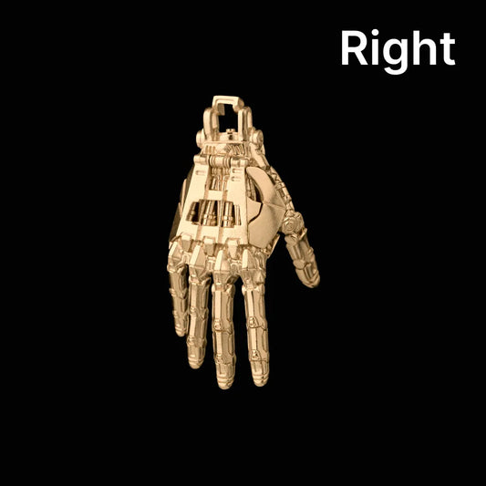 Customized 14k Gold Mechanical Hand Pendant Right Only
