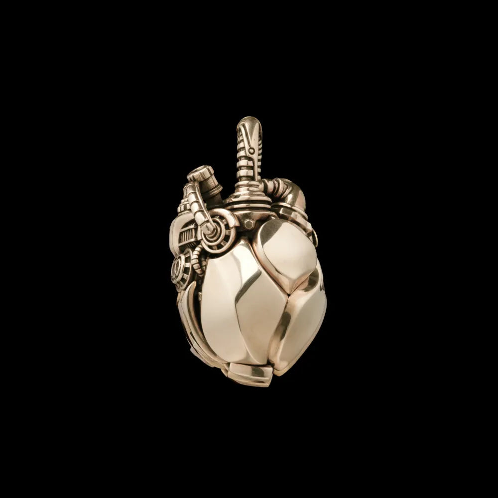 Customized 14k Gold Mechanical Heart Pendant