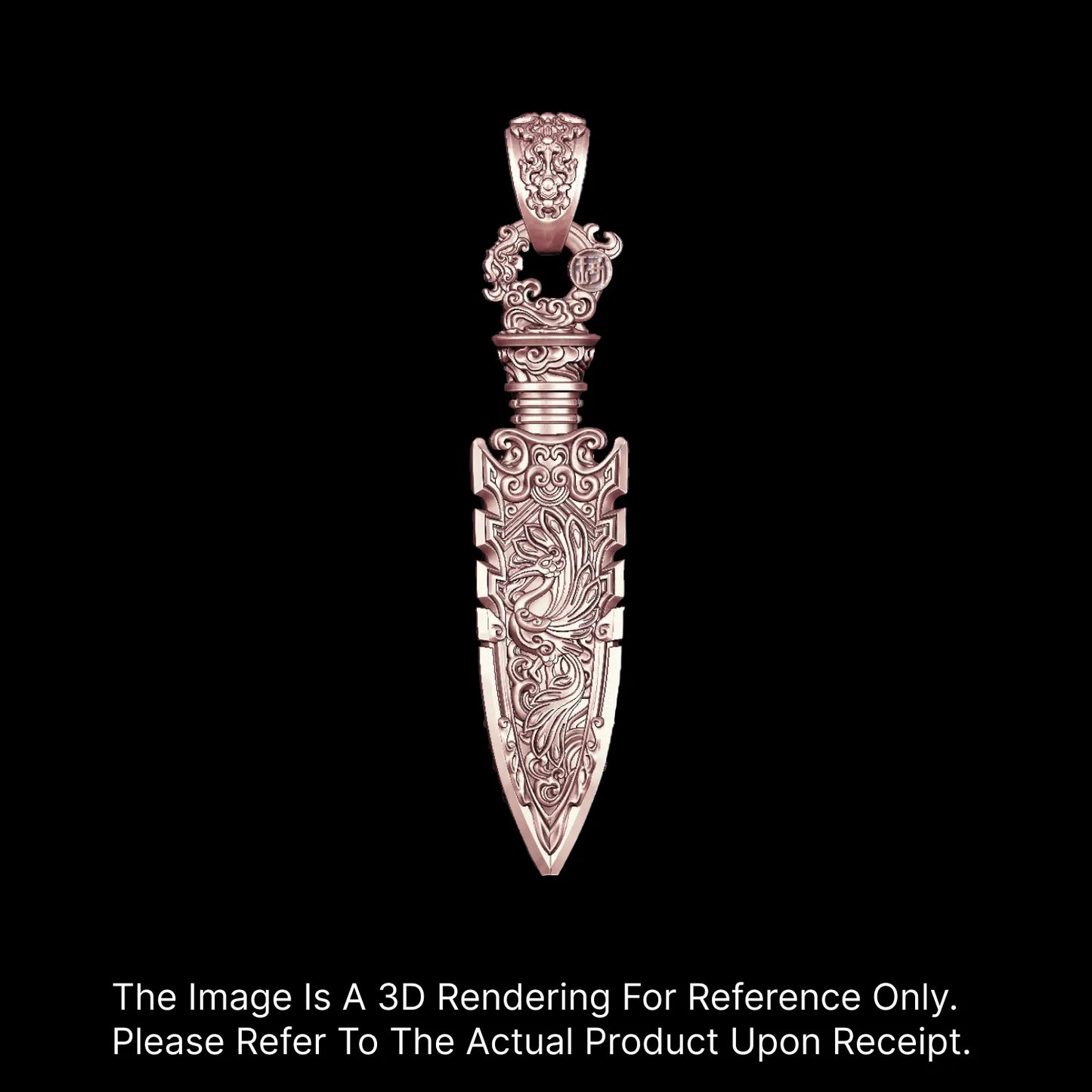 Customized 14K Rose Gold Arrowhead Capsule Pendant 2.0
