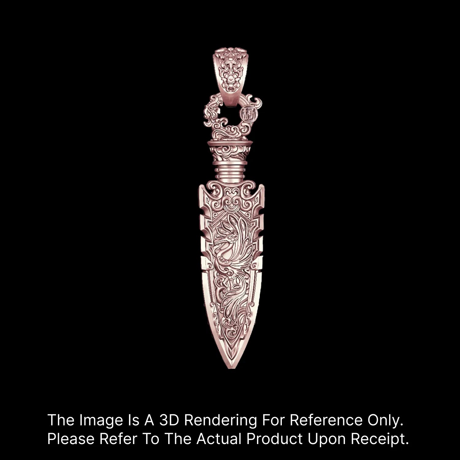 Customized 14K Rose Gold Arrowhead Capsule Pendant 2.0
