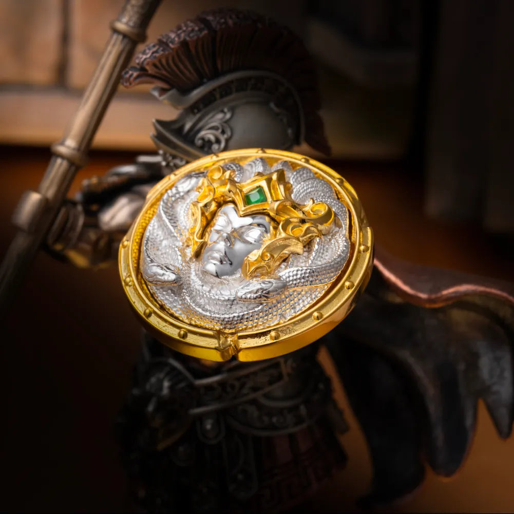 Customized 18K GP With Silver Aegis Of Medusa Details 02