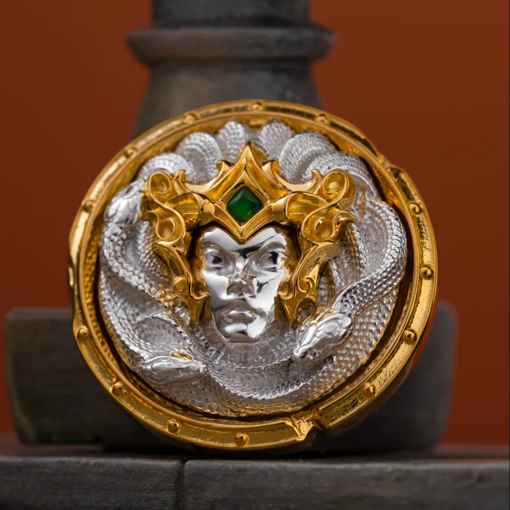 Customized 18K GP With Silver Aegis Of Medusa Details 05