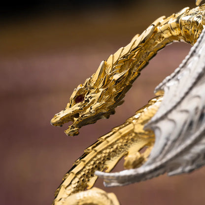 Customized 18K GP With Silver Dragon Hook Keychain details 04