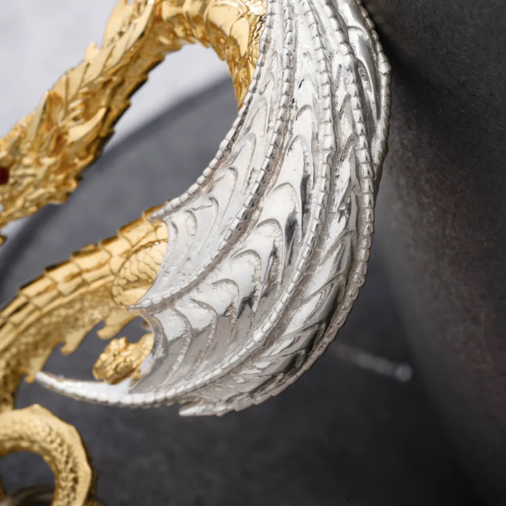 Customized 18K GP With Silver Dragon Hook Keychain details 05