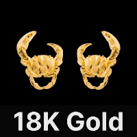 Crab Earrings 18K Gold