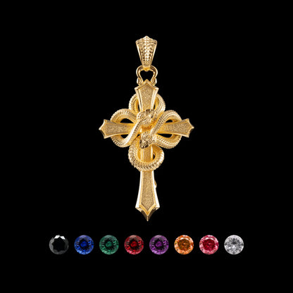 Double Snake Cross Pendant