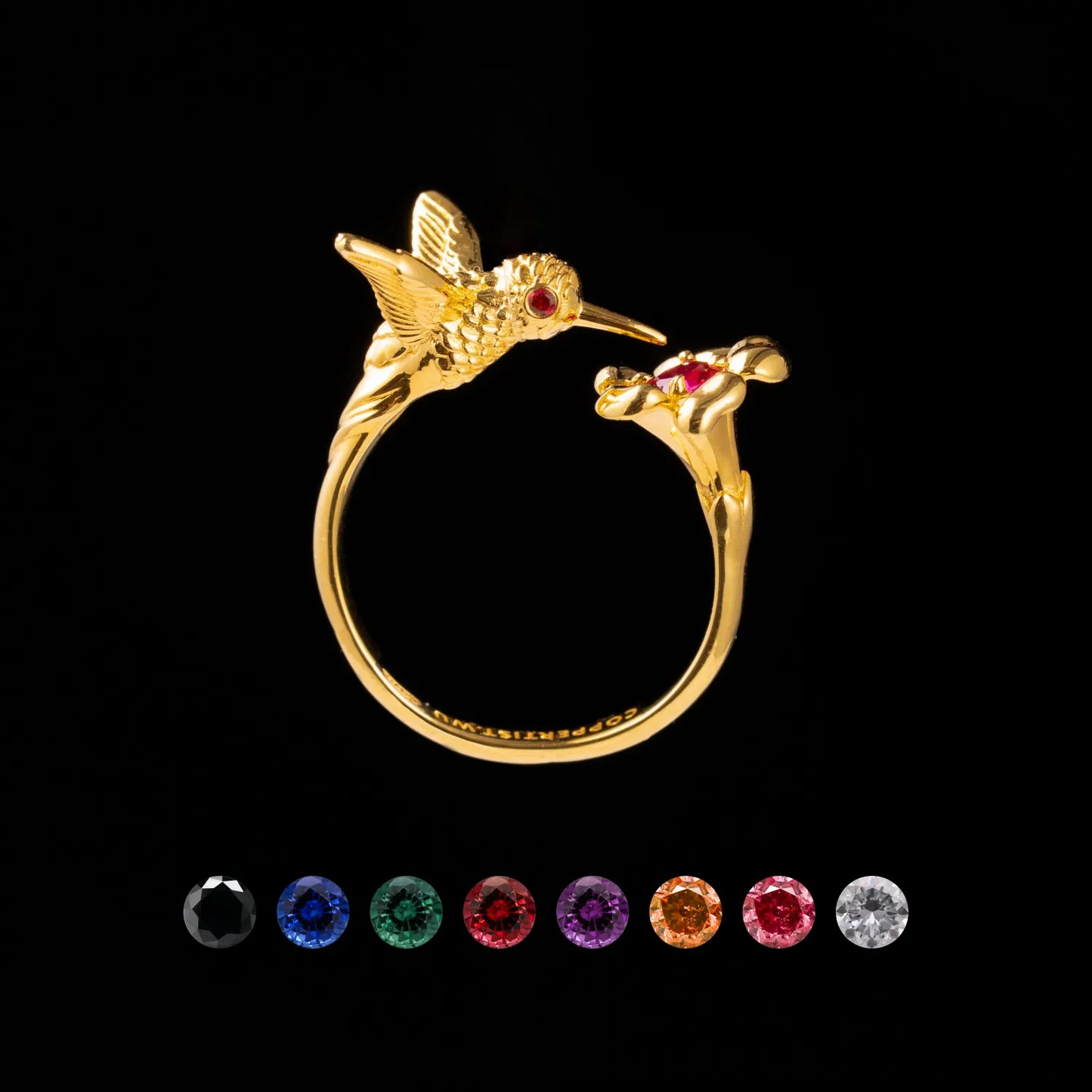 Customized 18K Gold Hummingrid Ring Details 01