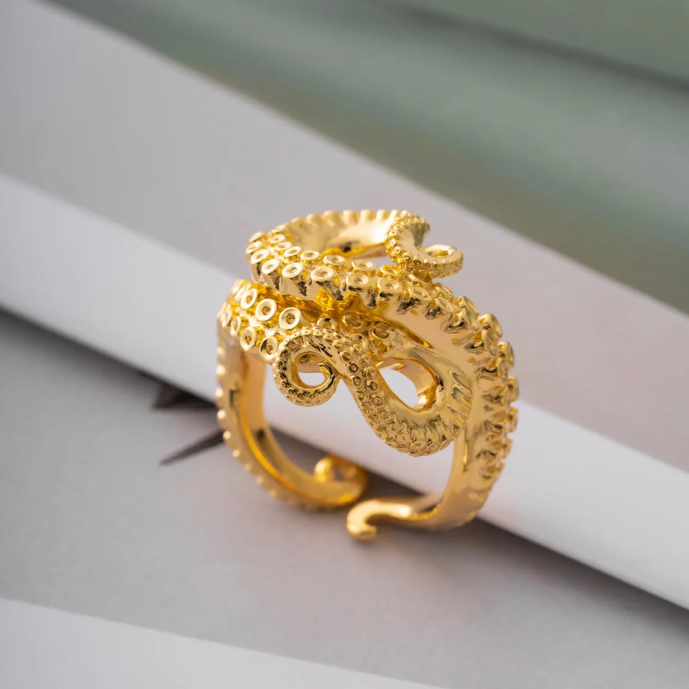 Octopus Ring Octopus Ice Cream Cone Classic Ring New .925 Sterling