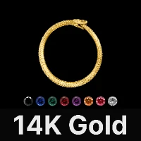 Ouroboros Bracelet 14K Gold & Gemstone