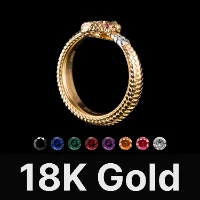 Ouroboros Ring 18K Gold & Gemstone