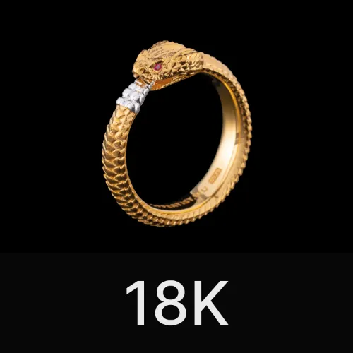 Ouroboros Ring 18K Gold & Gemstone