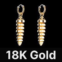 Rattlesnake Tail Earrings 18K Gold